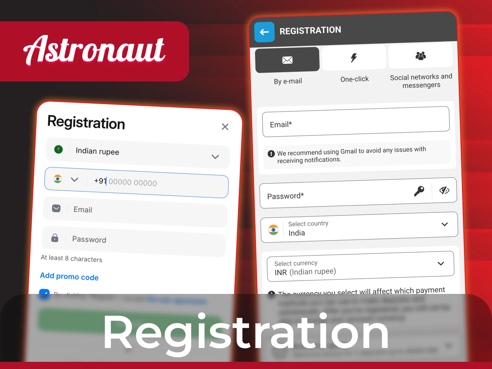 Use the easy guide to register at online casino for Astronaut game.