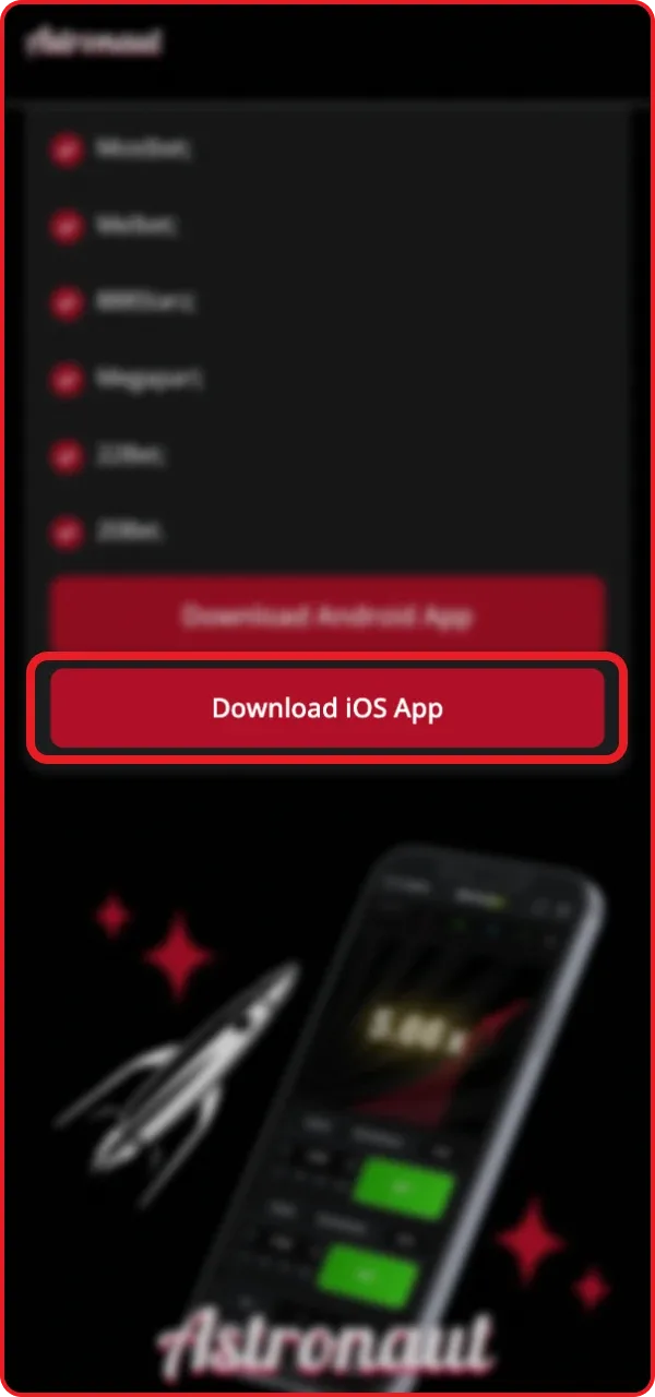 Open the Safari browser on your device and visit Astronaut site.