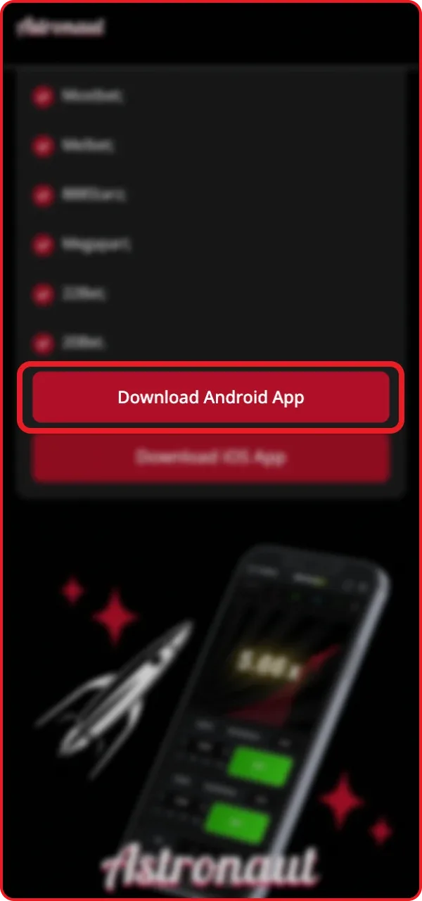 Launch your browser and go to the official Astronaut casino website.