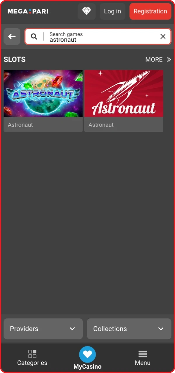 Launch the app and search the Astronaut game in the menu.